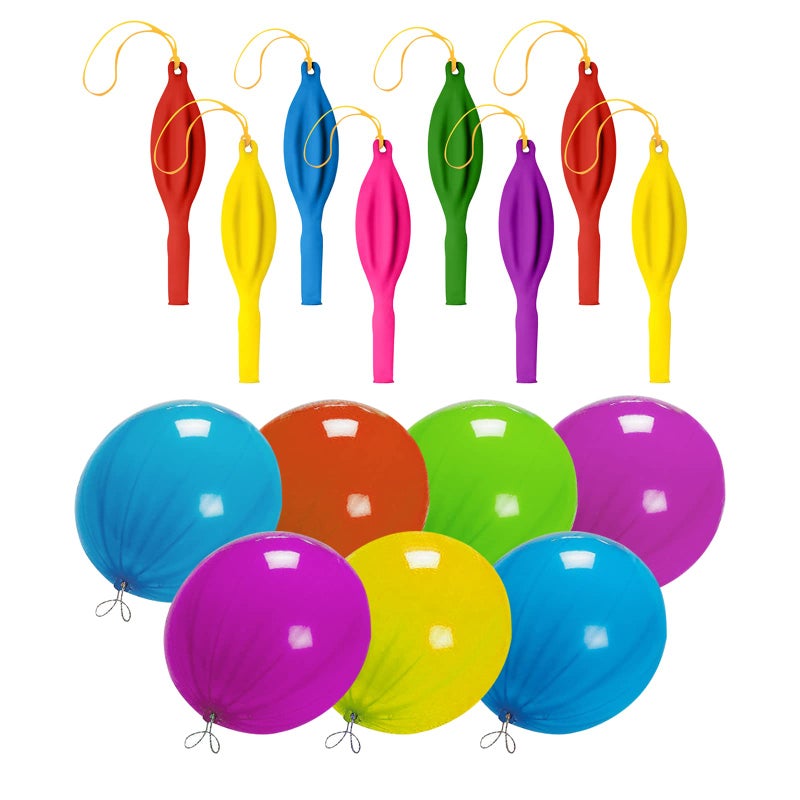 Xloey 12Pcs Punch Balloons  Xloey 18 Inches Punching Balloons  Assorted Color Neon Punch Balloon Party Favors For Kids  Party  Wedding  Daily Games  Fun Balloons(12) - Image 1